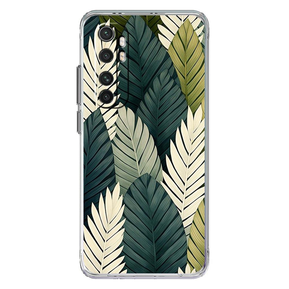 

Чехол для телефона для Xiaomi Mi Poco X7 X6 X5 NFC X3 Pro 17 15T 15 14T 14 13T 11 12 13 Lite Прозрачный ТПУ чехол Листья Монстера Зеленый Xiaomi 14T
