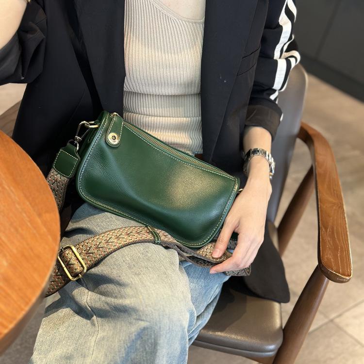 New Genuine Leather Women's Bag Fashionable and Versatile Niche Design Cowhide One-shoulder Crossbody Bag for Women