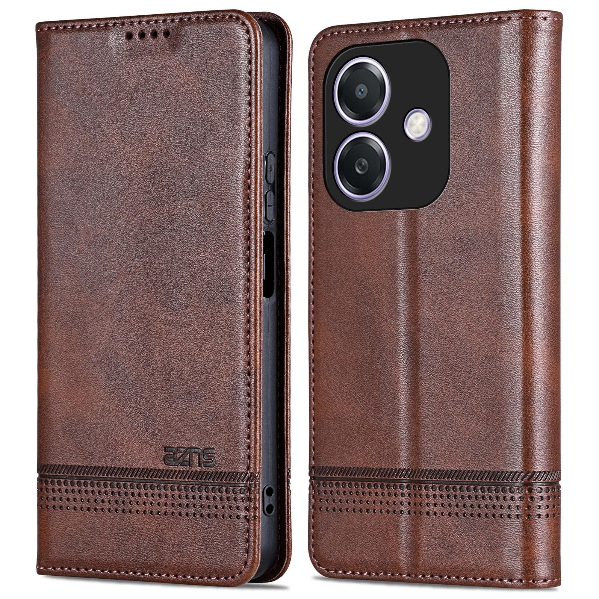 AZNS For Oppo A3x 5G/A40 4G Case Cowhide Texture PU Leather Wallet Phone Cover A