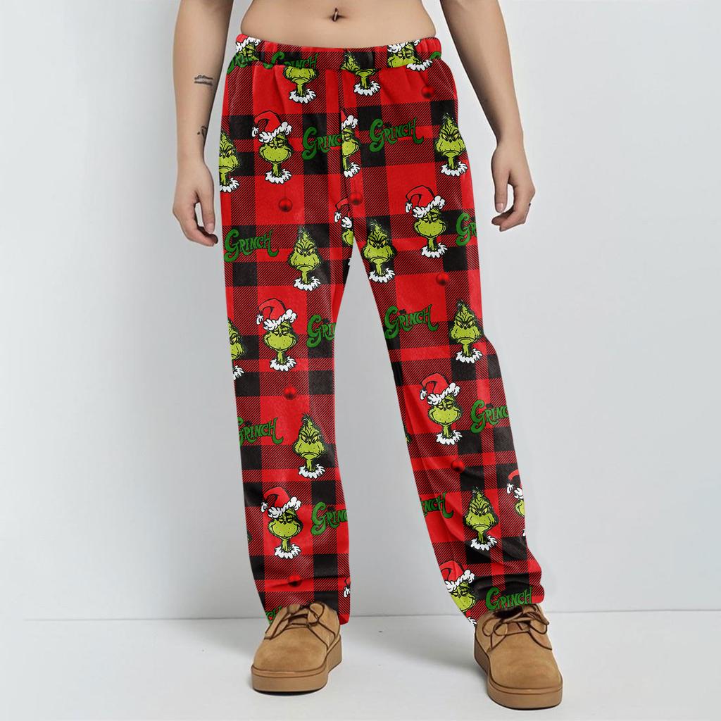 Pyjamasbukser Nattøy Fritidssnor Elastisk midje Bukser Komfortable Rette Yoga Løse Bukser