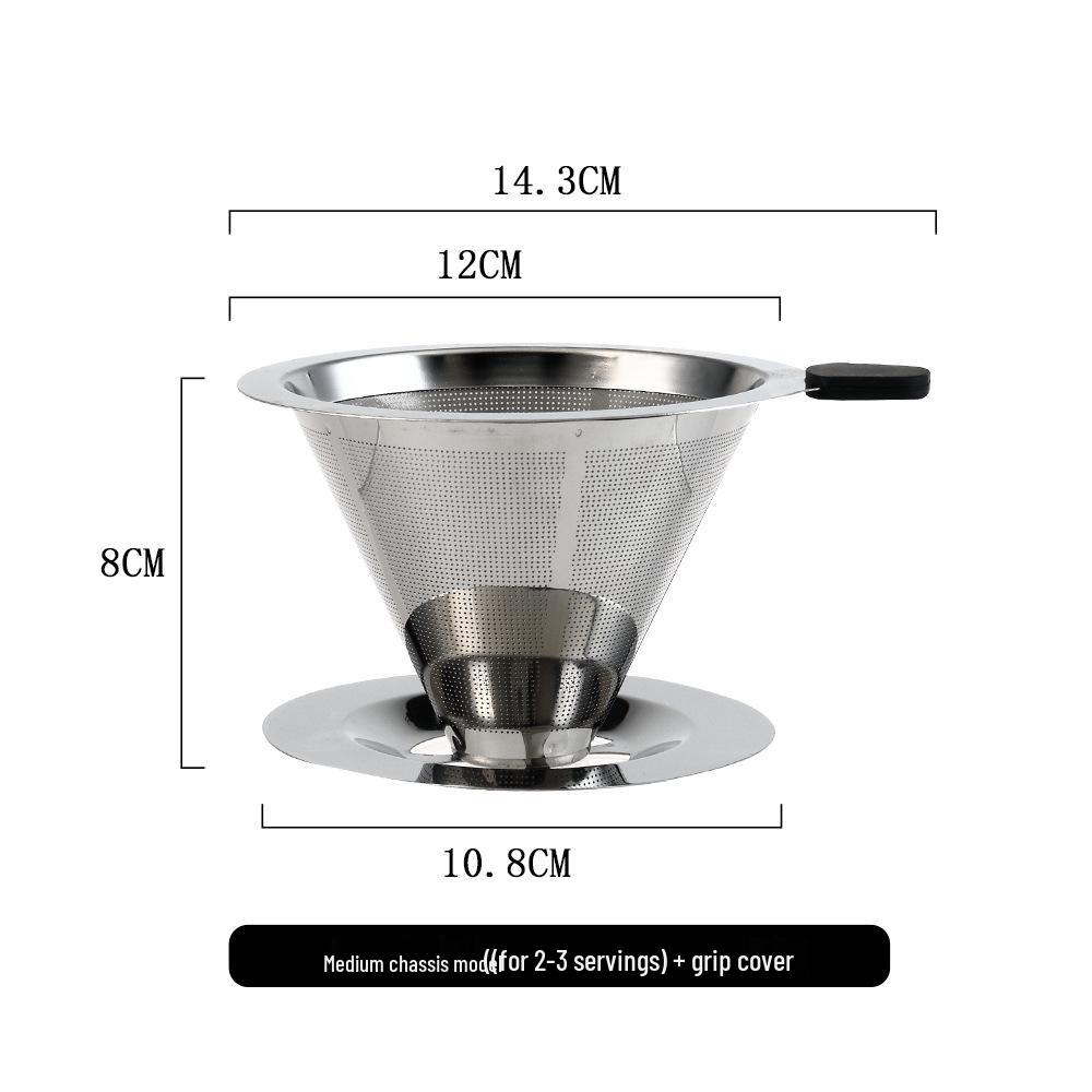 304 Stainless Steel Reusable Coffee and Tea Drip Filter Funnel