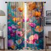 Partition Wildflower Elegant Room Curtains 2 Pieces Shades Window Curtain for Room 2 Panel Tulle for Bedroom Living Kitchen Home