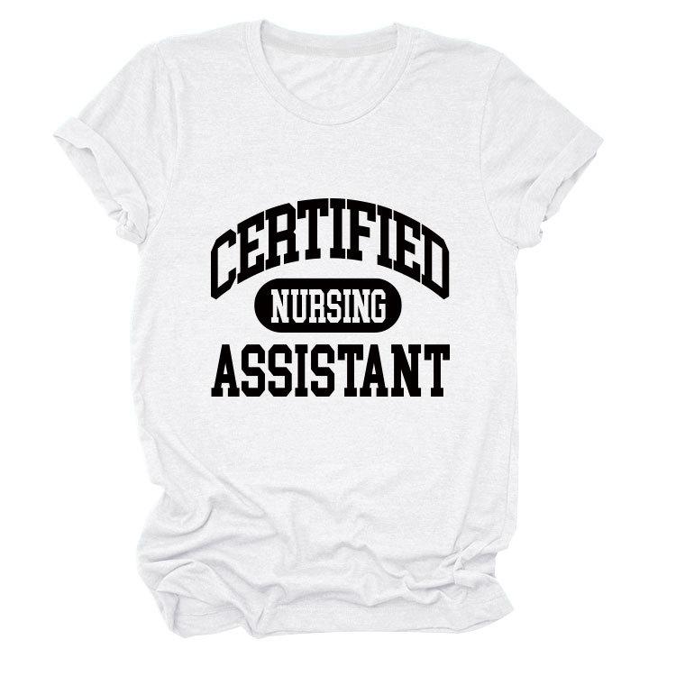 Certified nursing new short-sleeved women's fashion T-shirt large size