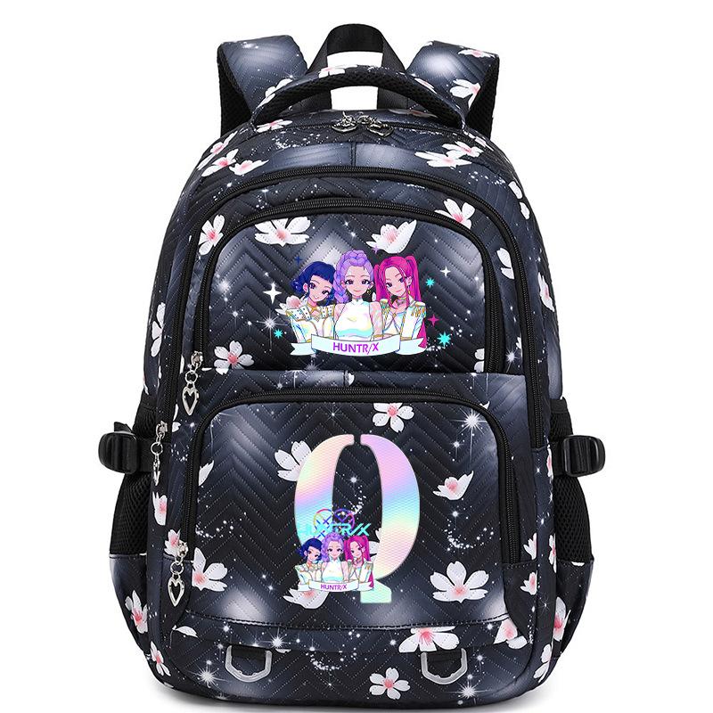 Animation Cartoon Letter Printing Large Capacity Shoulder Bag Lightweight Primary And Secondary School Students Leisure Schoolbag