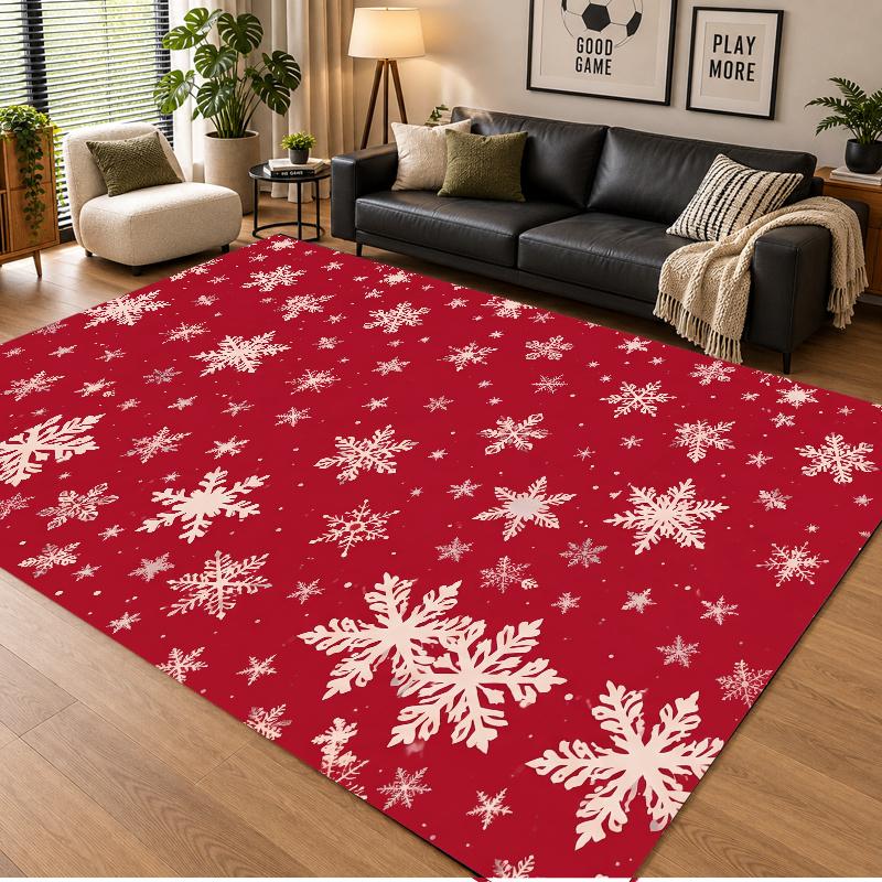 Tapis de sol thème Noël, Tapis doux, Décoration de fête intérieure pour la maison