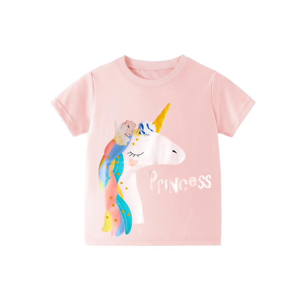 

Children s Clothing Summer T-shirts Children s Cartoon Printed T-shirts Knitted Cotton Round Neck Boys Tops 90