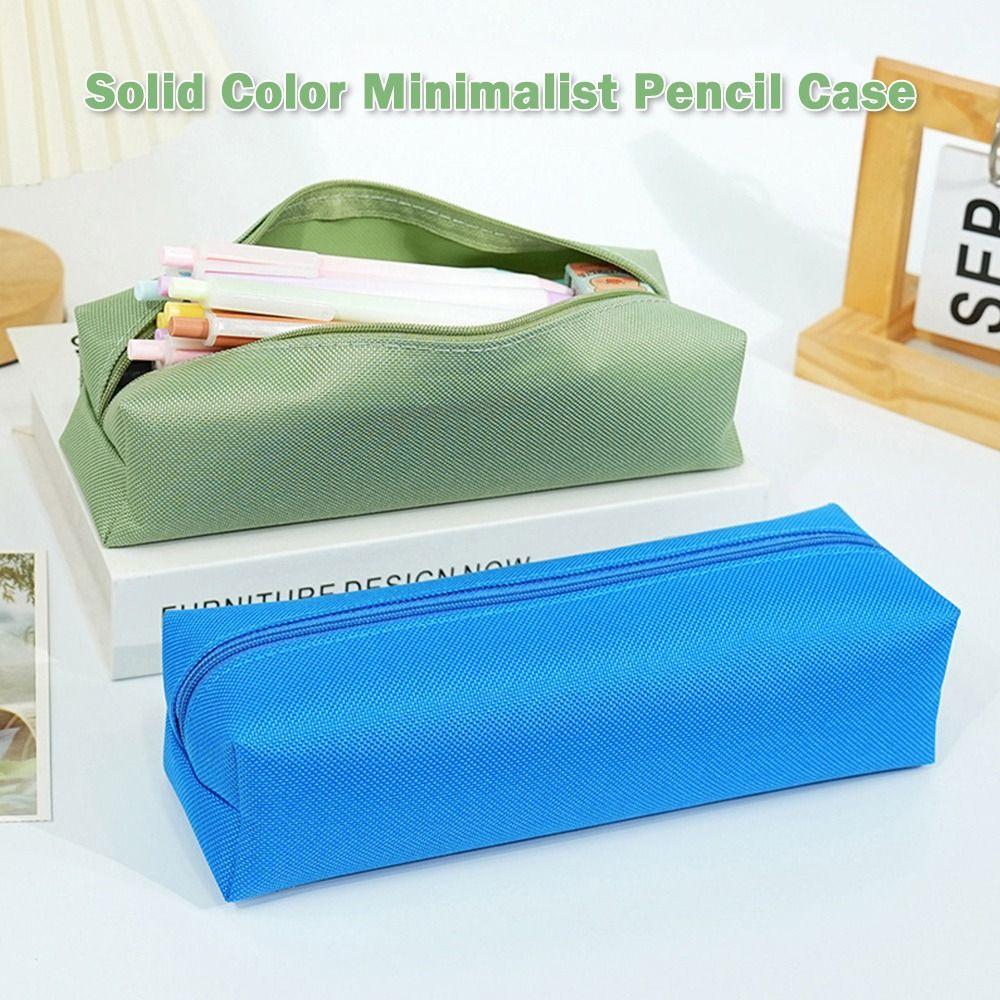 Large Capacity Pencil Case Solid Color Stationery Bag Stationery Pouch  Back To School Gift