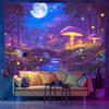 Retro Bohemian Mushroom Tapestry Psychedelic Wall Hanging for Bedroom Dorm E-sports Room Home Decor
