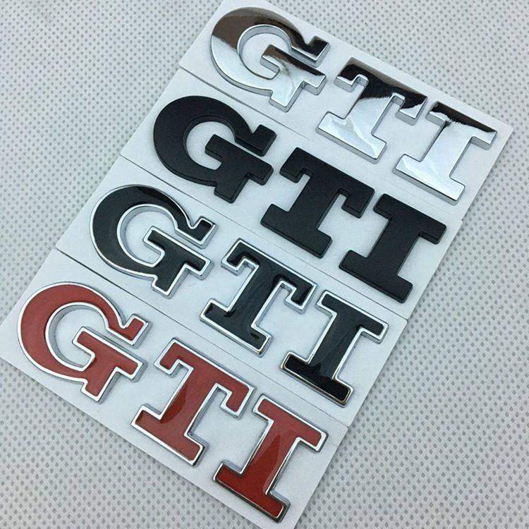 AABIK1 Metalen GTI Logo Auto Achterklep Embleem Zijstickers voor Volkswagen VW Golf 4 5 6 7 8 Polo Jetta Tiguan Passat