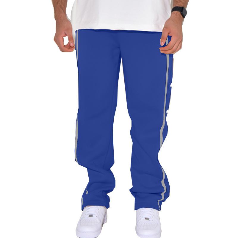 Men's casual sports buttoned trousers men's autumn new loose straight drawstring large size trousers