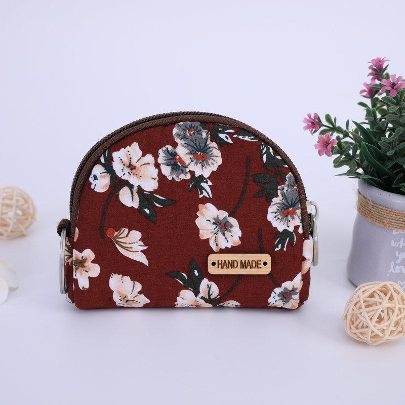 Geldbörse im pastoralen Stil mit Blumenmuster – kleine Stofftasche für Mädchen