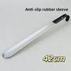 1Pcs 16.5"/42Cm Easy-Grip Metal Shoe Horn Black Long Handle Curved Hook Ergonomic Stainless Steel Shoehorn For Seniors