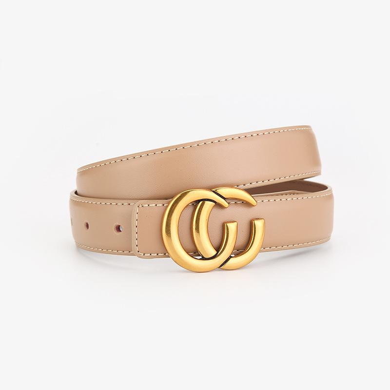 New Women Belt with Genuine Leather Letter Button Head for Everyday Versatile Jeans with Decorative High Grade Women Belt