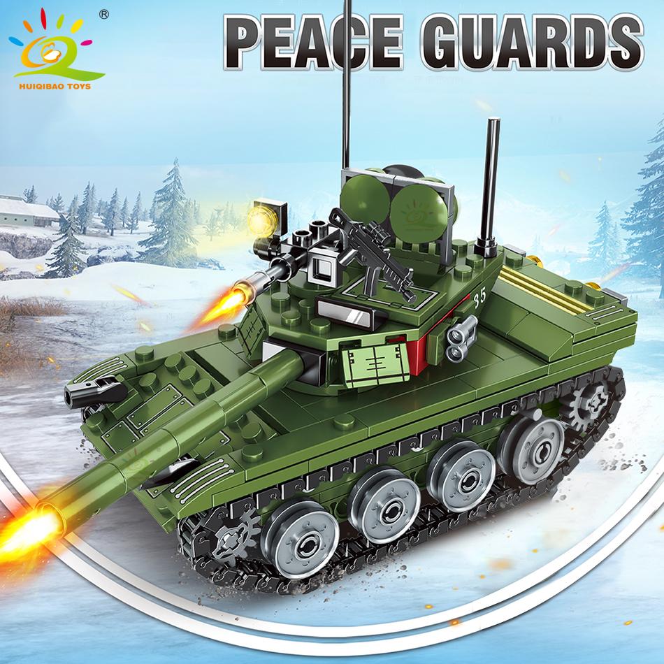 336pcs Military 85 Main Battle Tank Construction Blocks WW2 Army Soldier Figures Bricks Instructive Playthings designed for Children Boys