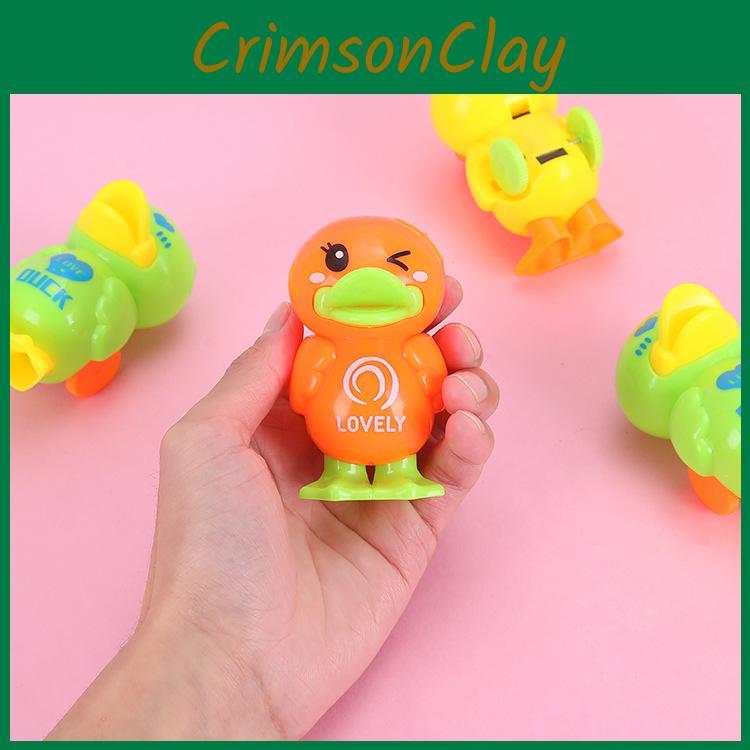 Mini Cartoon Plastic Duck Toy With Rolly Function Kids Interactive Play Car