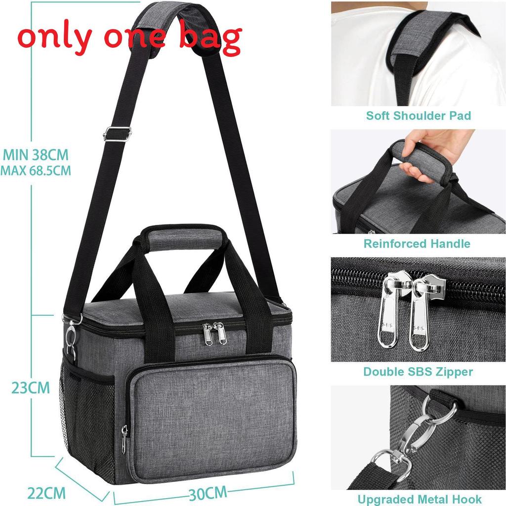 Large Capacity Insulated Lunch Bag With Shoulder Strap For Hiking And Daily Use
