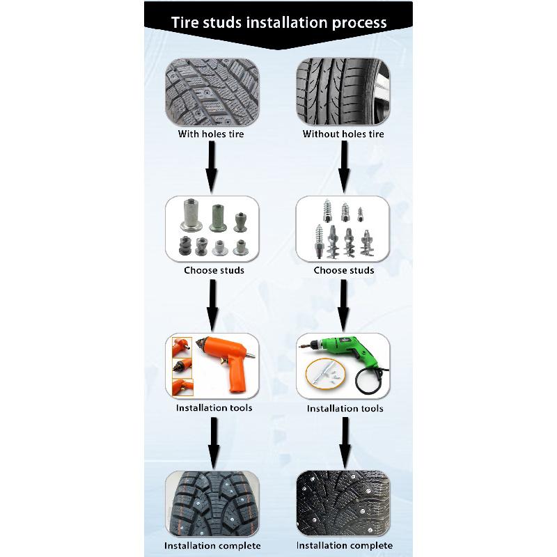 100Pcs Car Tires Studs Screw Air Gun Tool Tire Stud Screws Set For Atv Car Bike