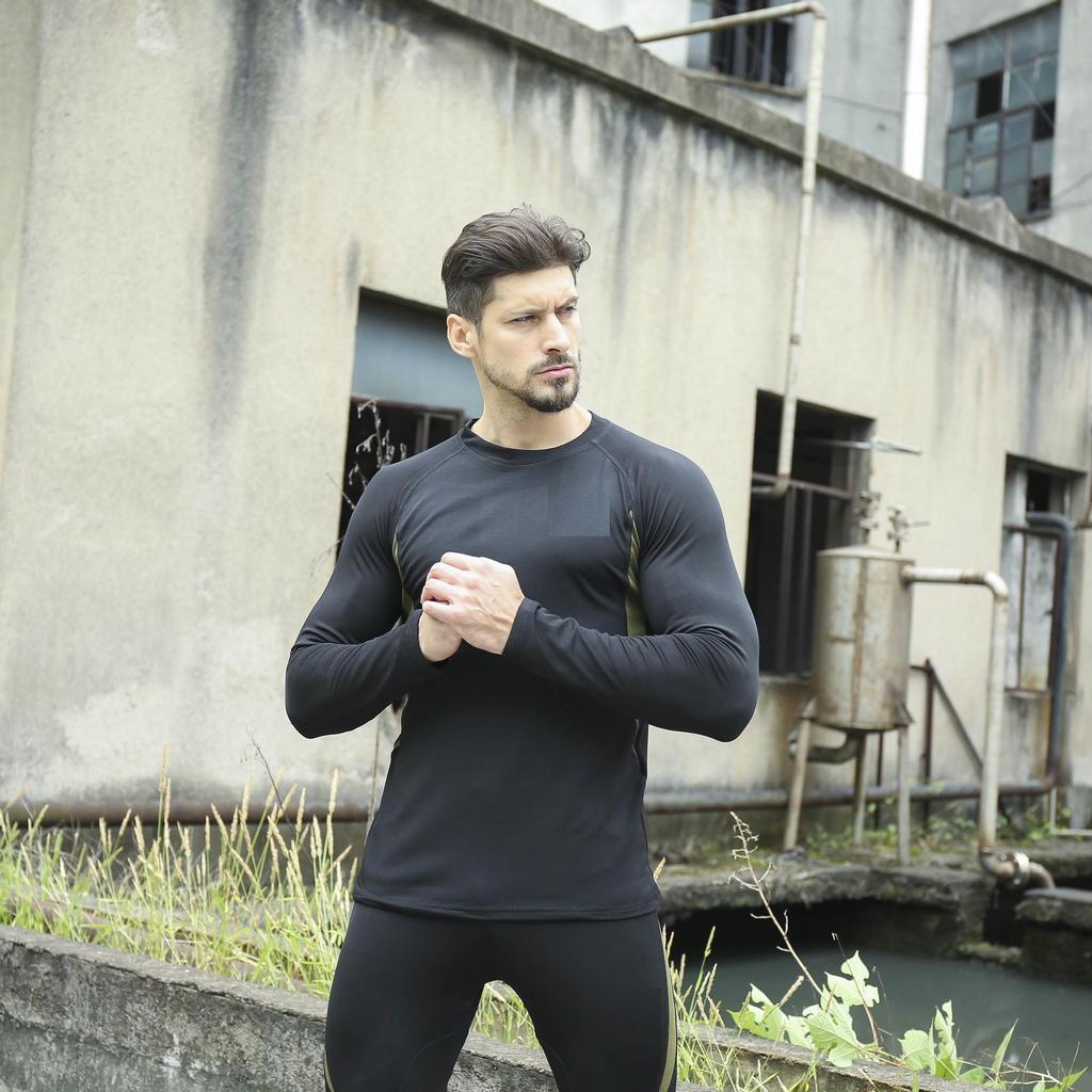 Men's Fleece Thermal Underwear Suit Quick-drying Underwear Cycling Fitness Outdoor Sports Suit