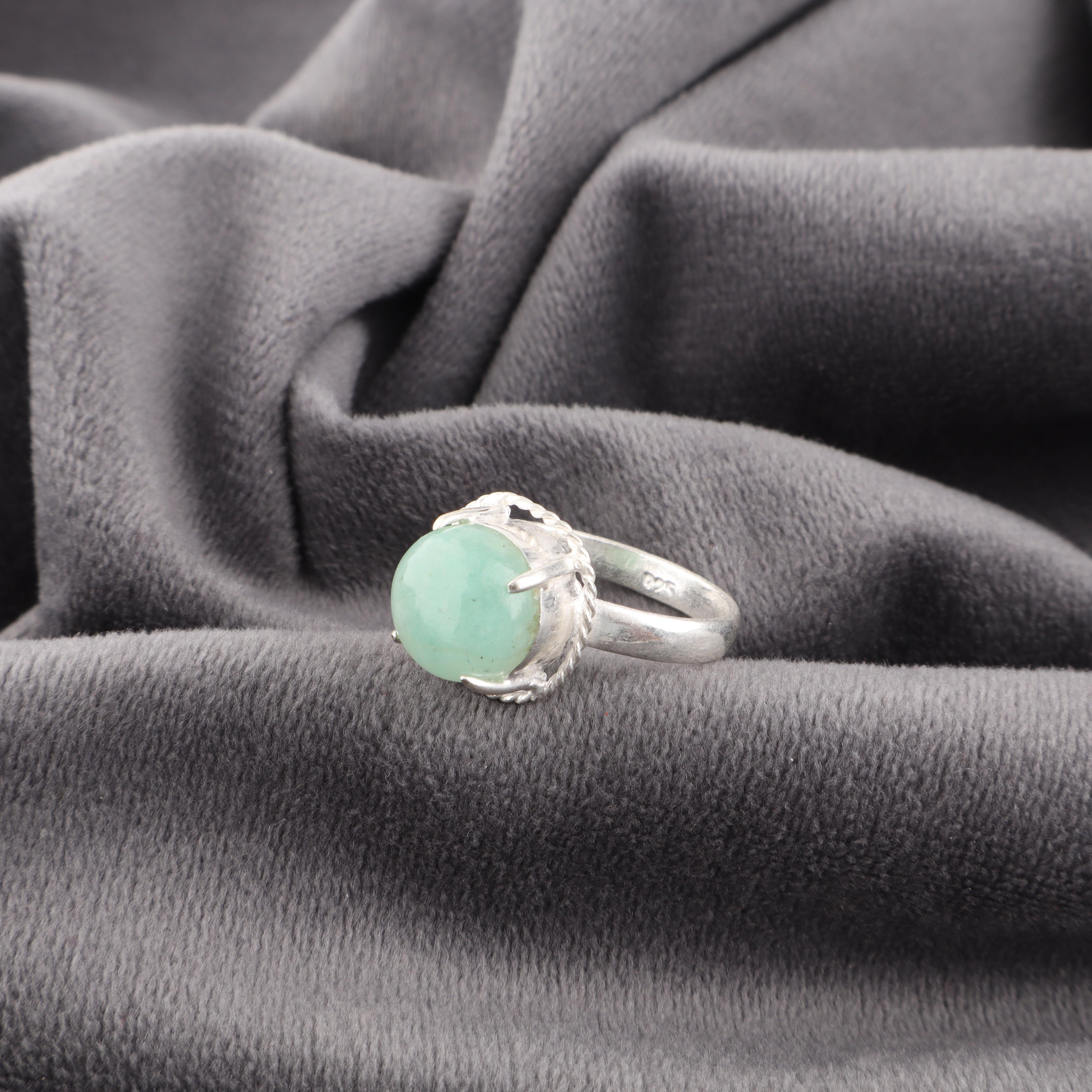 

Украшения из амазонита, Кольцо из стерлингового серебра 925 пробы, Великолепное серебряное кольцо ручной работы, Серебряные украшения с амазонитом, Подарок для женщин 7 зелёный