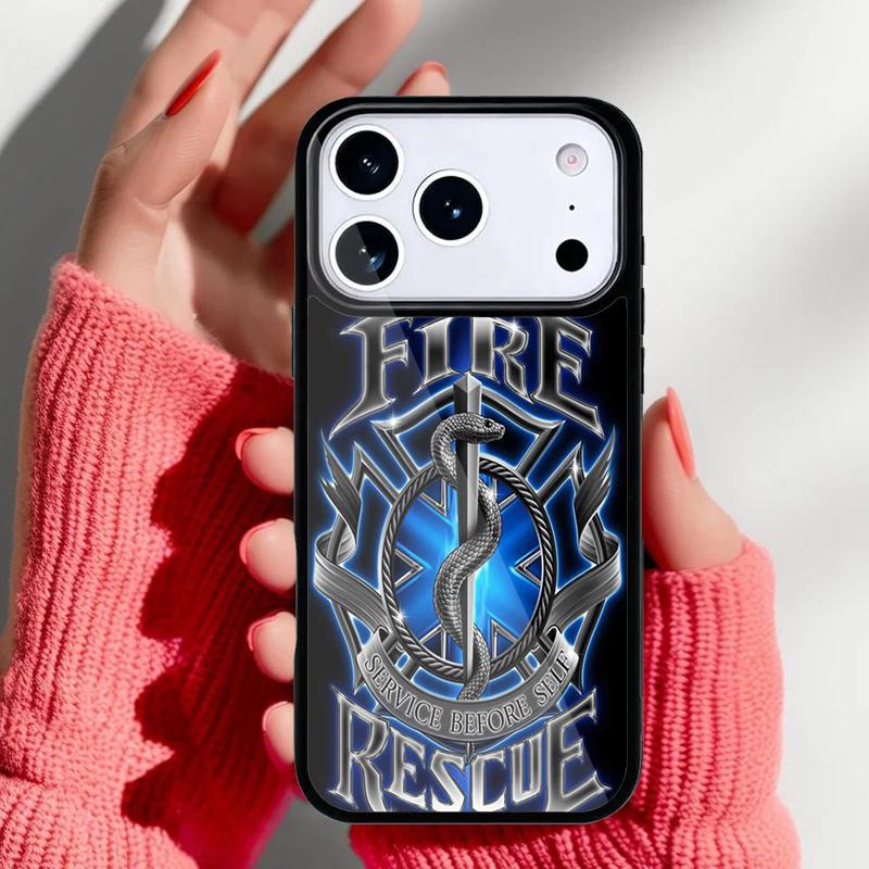 Fire Rescue Department Phone Case for iPhone 17 16 15 14 13 Pro Max Back Cover for 12 11 Pro Coque