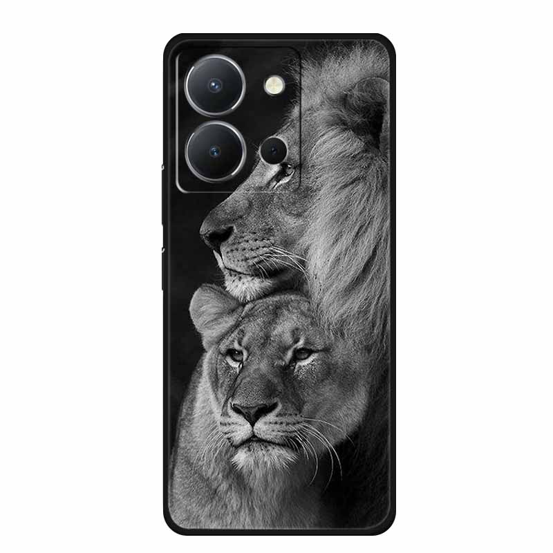 For Vivo Y36 4G Case Animals TPU Soft Cover Silicone Phone Cases For VivoY36 4G Russian Version Shockproof Protector Wolf Coque