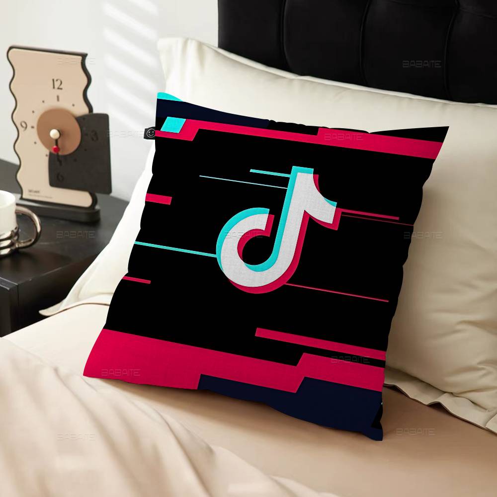 T-TikToks Logo Pillow Anime Pillow Sofa Bed Head Pillow Cover Cushion Cover 45x45 Cm Fashion