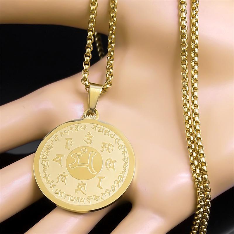 Pendant, Buddhist scriptures, Buddha statues, jewelry, necklace