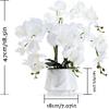 Artificial Orchid Fake Flowers Phalaenopsis Orchid Faux Orchids Flowers Decor Indoor White Orchid Kitchen Table Centerpiece Decorative Flowers for