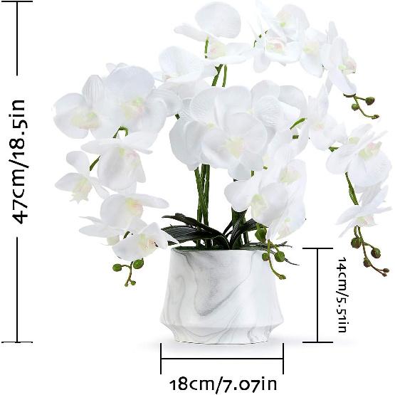 Künstliche Orchidee Kunstblumen Phalaenopsis Orchidee Faux Orchideen Blumen Dekor Innen Weiße Orchidee Küchentisch Mittelstück Dekorative Blumen für