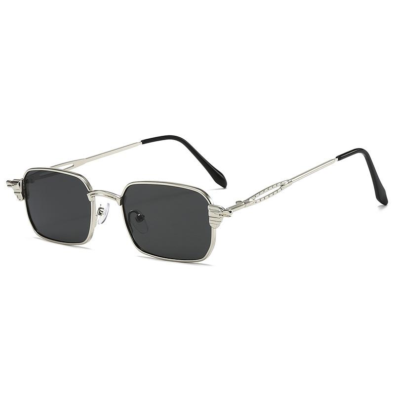 New men's driving small square metal sunglasses women's high-end trend driving European and American sunglasses