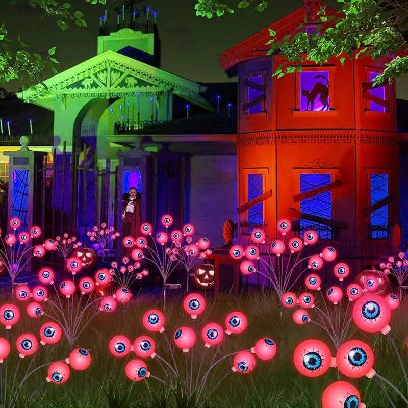 LED Solar Halloween Augapfel Lichterkette – Festliche Glühwürmchen Geist Dekoration