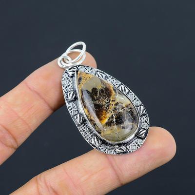 Womens Day Deal Septarian Stone Sterling Silver Anniversary Wife Wedding Pendant
