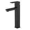 Square Matte Black Stainless Steel Single Hole Bathroom Mixer Tap Deck Mounted Single Handle Cold and Hot Water Basin Faucet