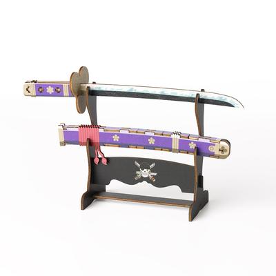 Ki-gu-mi One Piece Roronoa Zoro's Sword, Enma - A 3D Wooden Puzzle DIY Craft Kit for Kids and Adults - Educational Toy for Boys and Girls - A Great