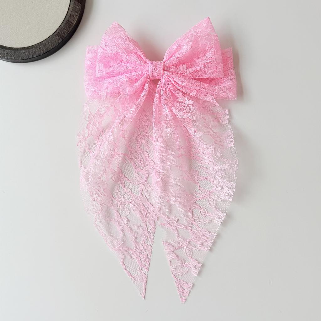 Lace Bow Children's Hair Accessory  Sweet Forest-style Hair Clip  Elegant Ribbon Mesh Embroidered Hair Clip for Women