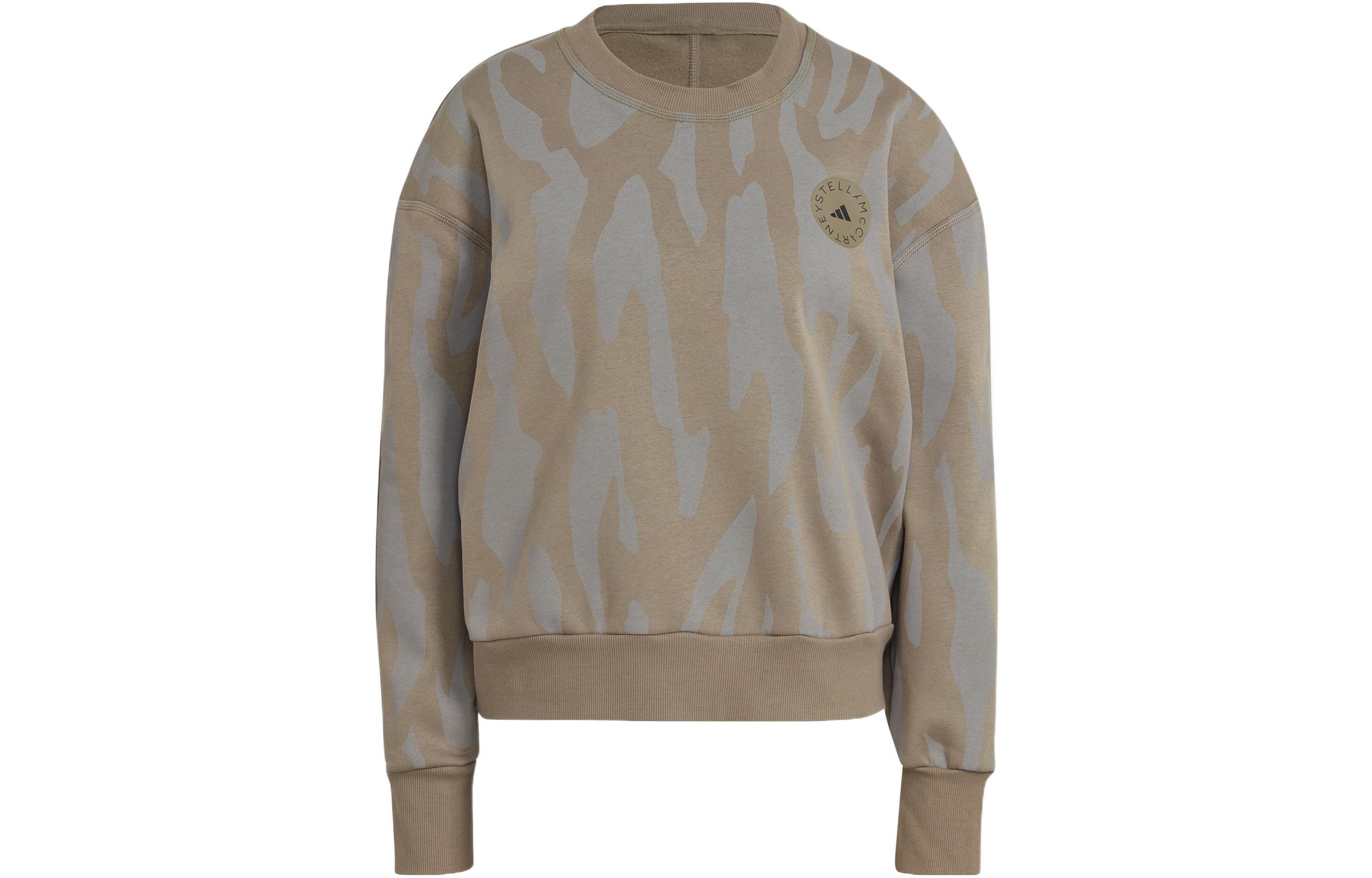 Adidas Sweatshirts Women s Gray Crew Neck Moderate Regular GL7670 L