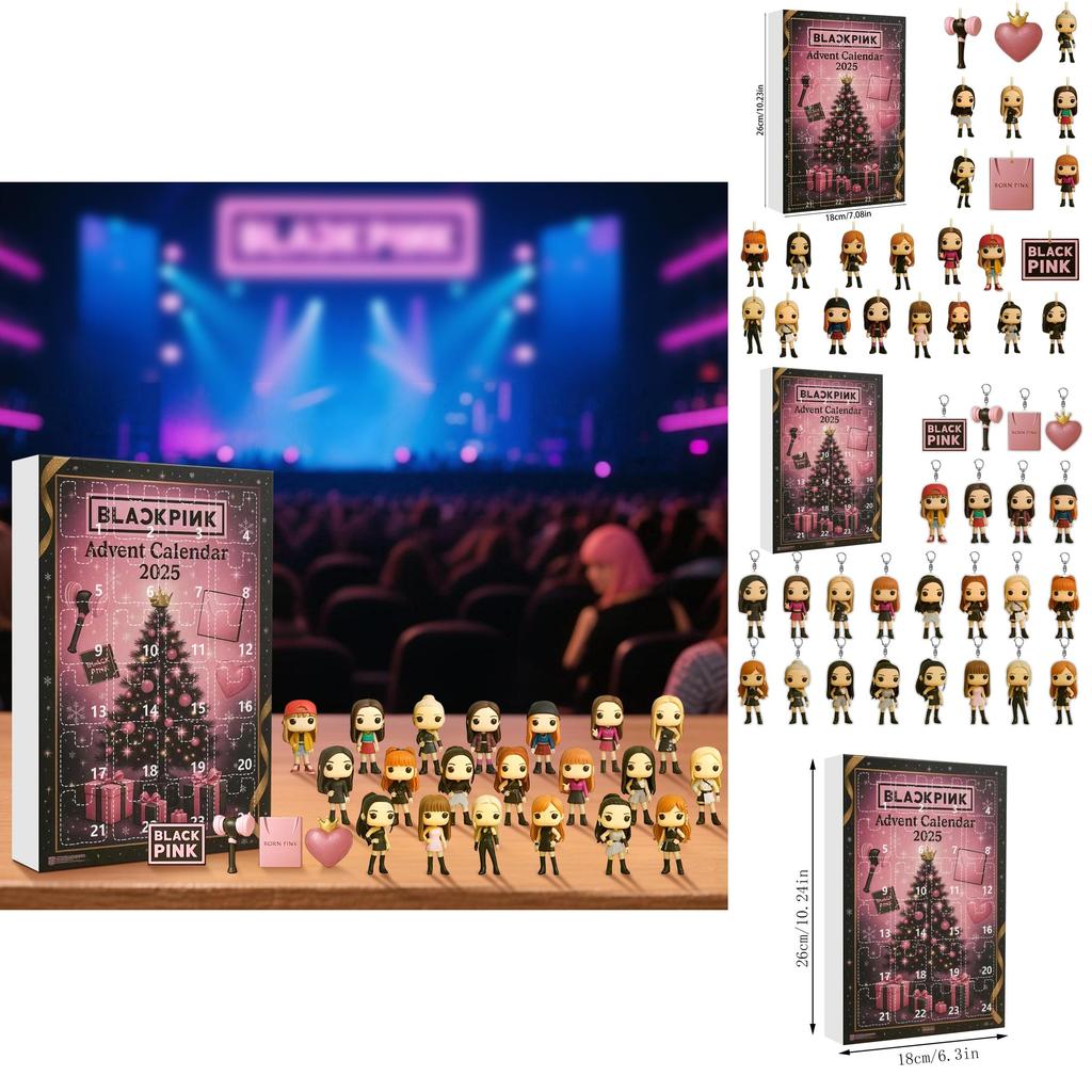Blackpink Christmas Countdown Advent Calendar With Acrylic Keychains For Holiday Gift Giving