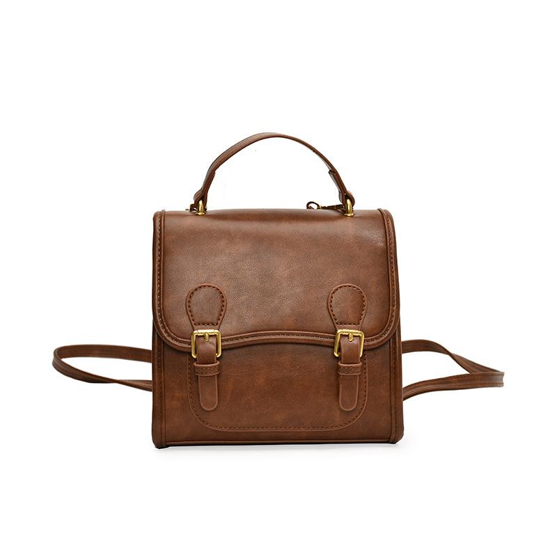 Premium Texture Retro Portable Small Bag Femininity Backpack Large Capacity Messenger Bag