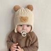 Baby Teddy Bear Hat, Winter Thick Warm Woolen Hat, Cute Knitted Baby Ear Protection Hat, Baby and Toddler Autumn and Winter