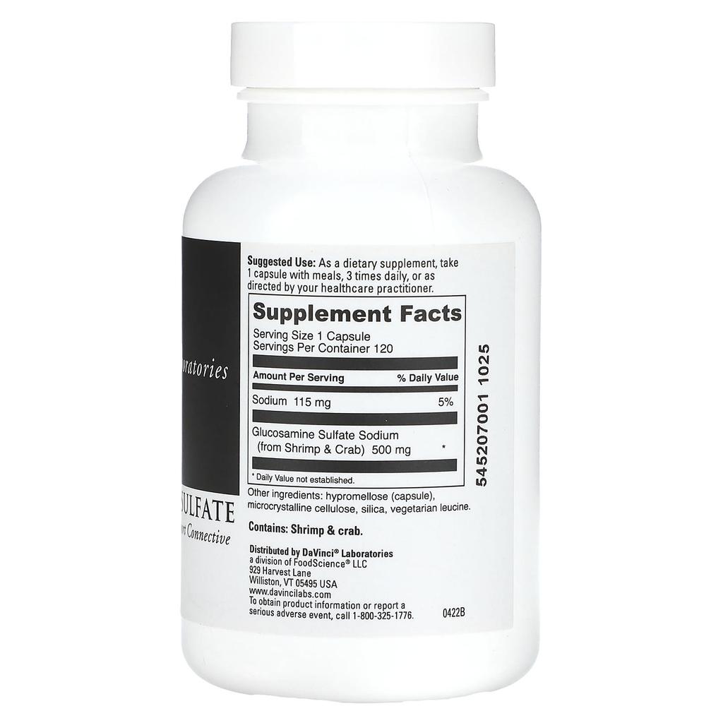 Glucosamine Sulfate, 500Mg, 120 Capsules