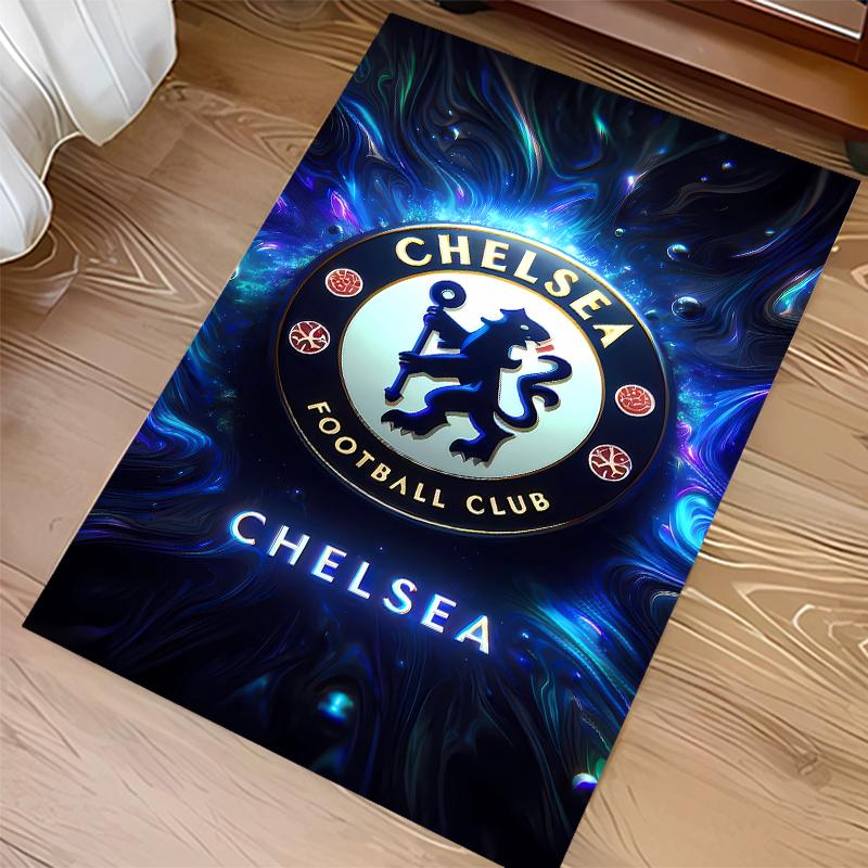 1pc Chelsea FC logo Print Area Rug - Soft,Washable Non-Slip Indoor Mat for Office Chairs,Living Room,Home Office Decorative Rug