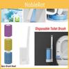 Jednorazowe Szczotki Toaletowe z Wymiennymi Główkami Łatwe do Czyszczenia Pokrywy Muszli Klozetowej i Narożnego Brudu Materiał Plastikowy Niebieski Żółty Fioletowy