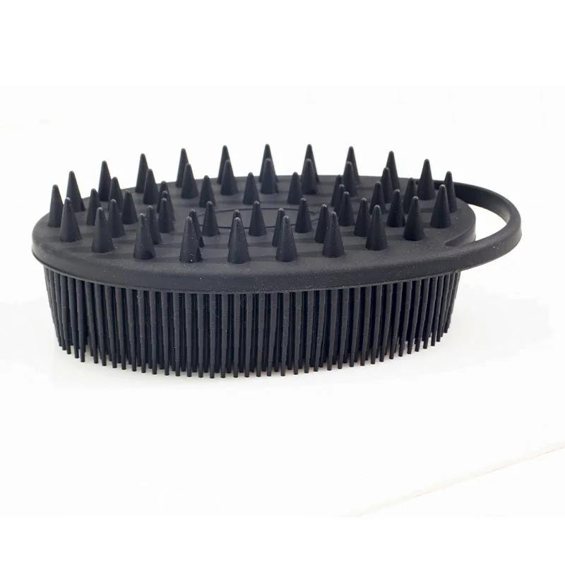Exfoliating Silicone Body Brush,2 in 1 Bath and Shampoo Brush,Wet and Dry Scalp Massager,Premium Silicone Loofah,Lathers Well