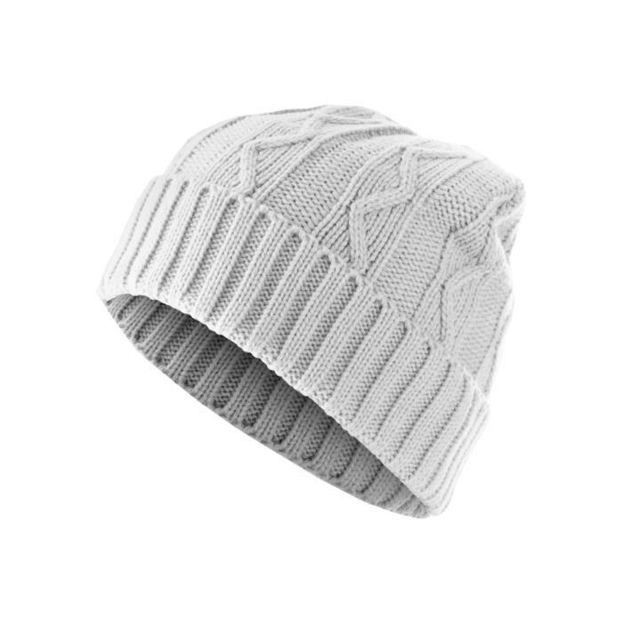 Bonnet - MSTRDS - Cable Flap - Blanc - 100% Polyacryl - Doublé En Polaire