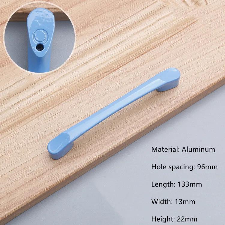 Modern Simple Aluminum Colorful Furniture Handles Children's Room Cabinet Door Handles Drawers Wardrobe Knobs Home Decoration