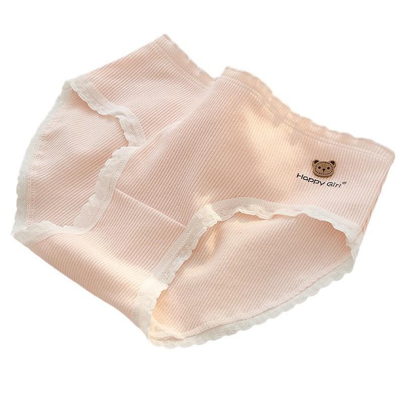 Plus Size Women's Cotton Cartoon Briefs - Breathable, Antibacterial, Comfortable, and Student-Friendly.