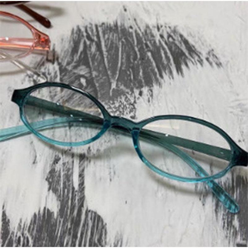 Retro Blue Green Oval Small Frame Glasses Frame Women'S Anti Blue Light Glasses New Fashion  Style Eyeglasses Frame