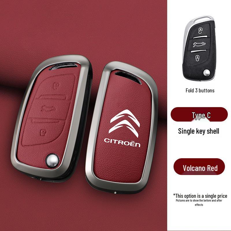 Pouzdro na klíče Citroen pro C4/C5 (2011-2013) Modely - Sklápěcí kovová přezka na skořápku