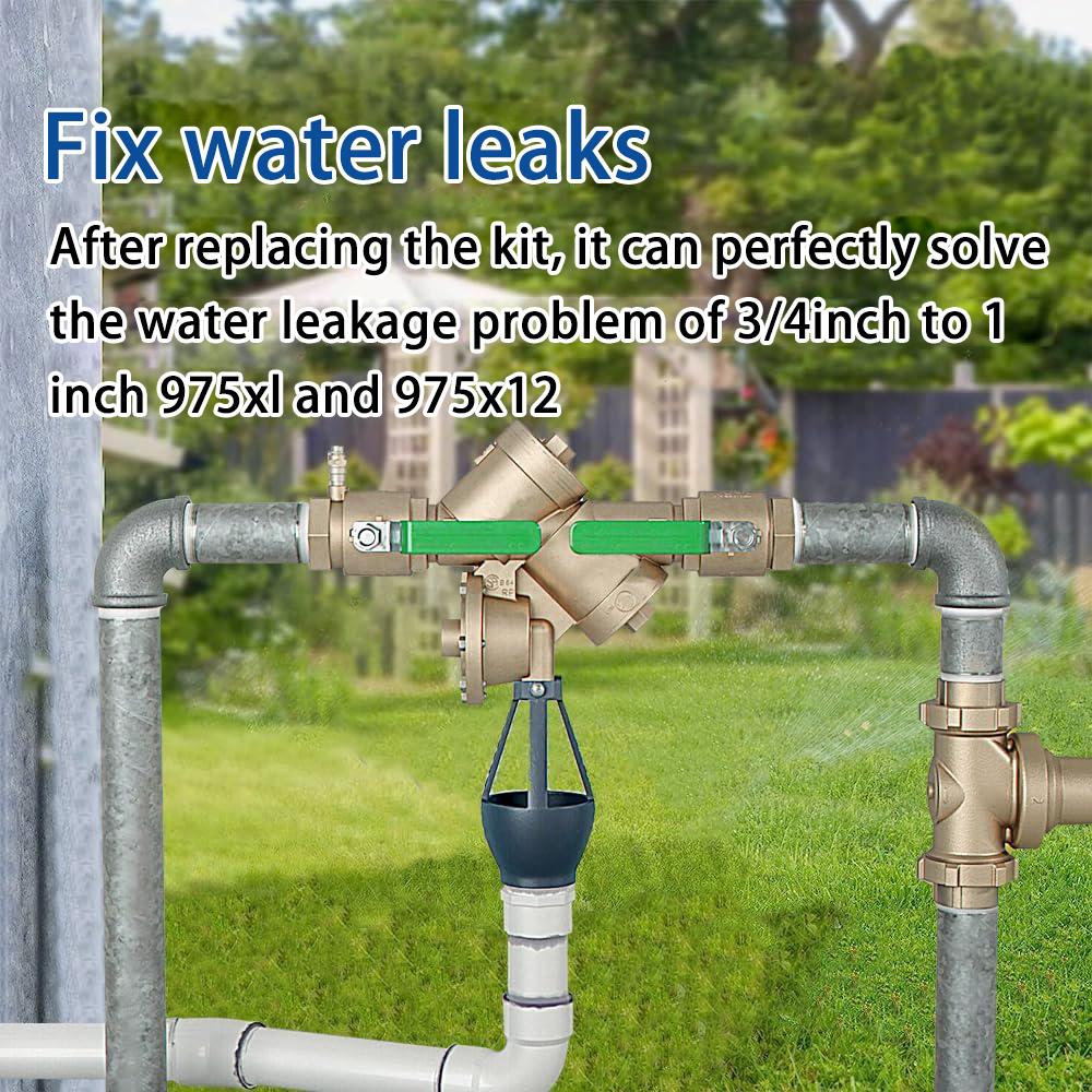 3/4"-1" Complete Backflow Repair Black Kit Fit For Zurn Wilkins 975XL and 975XL2 Backflow Preventer TL-1001B-BK