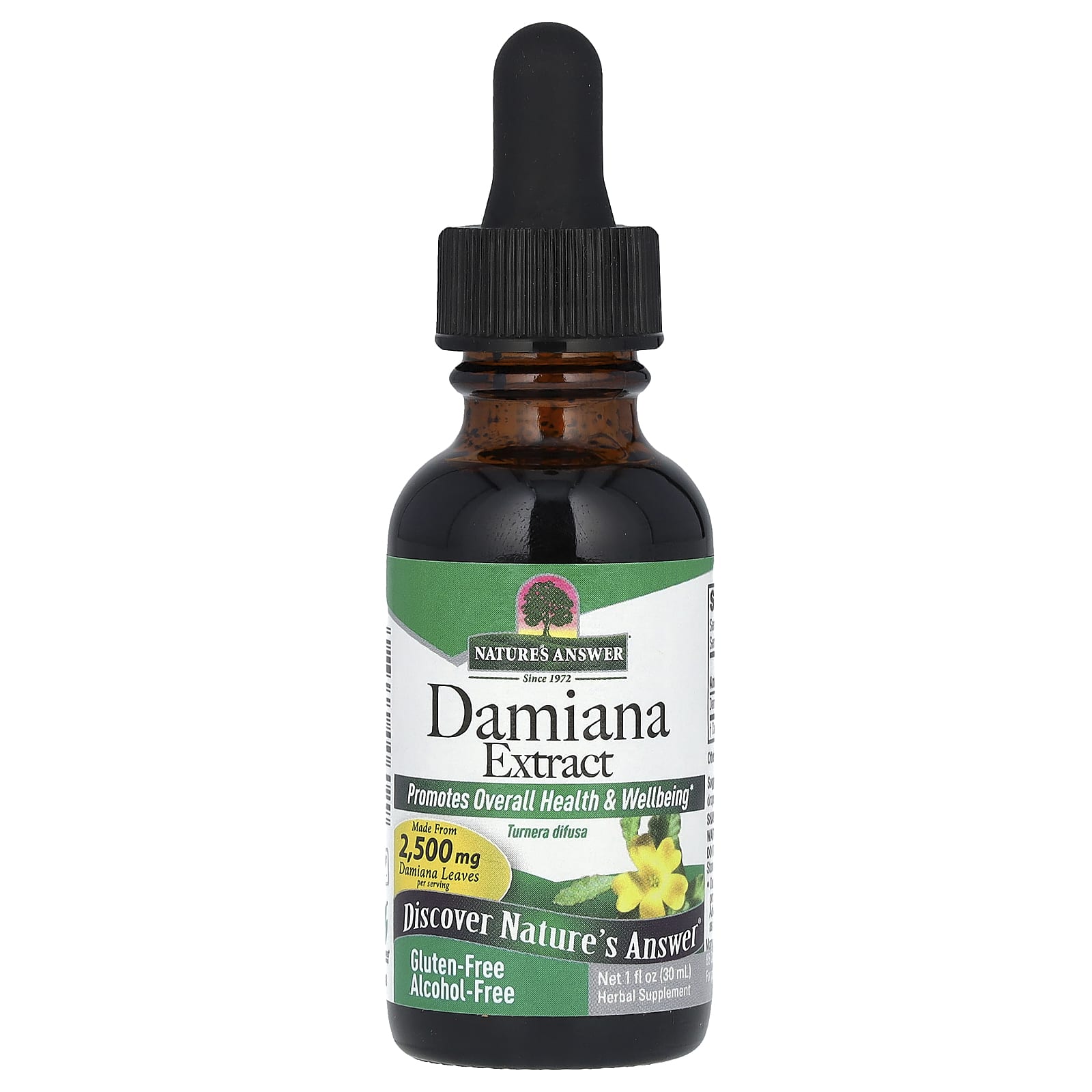 

Nature S Answer, Damiana Extract, Alcohol Free, 2,500Mg, 30Ml(1Fl Oz)